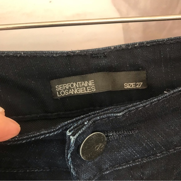 SERFONTAINE | The Euphoria Blue Denim Skinny Jeans With Dark Wash Size 27 - Picture 9 of 14